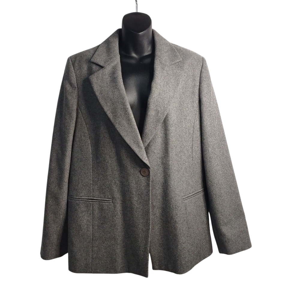 Harve Bernard Women's Gray Wool Blend Pea Coat Size 16